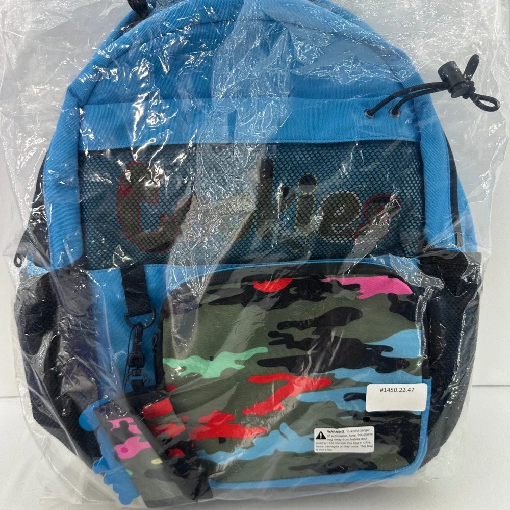 Cookies Smell Proof Backpack Blue‎ Camo Laptop pocket NWT w/ Matching Wallet